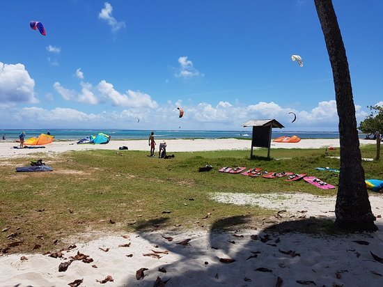 Bois Jolan, kite sur le lagon flat en Guadeloupe